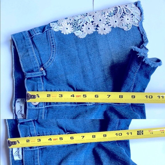 JORDACHE Jean Shorts Lace Detail Blue Sz 18 Girl’s - Picture 11 of 15